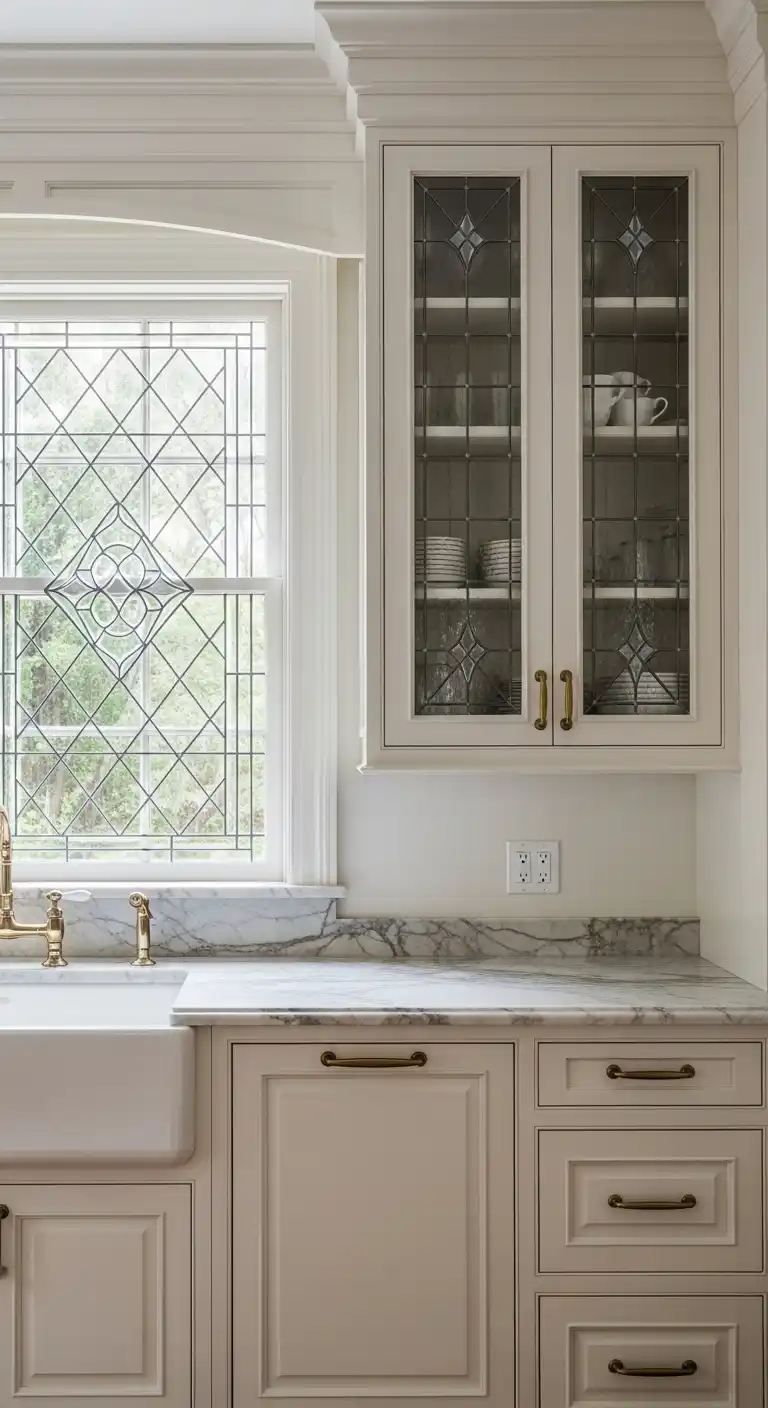 Leaded Glass Cabinets for Classic Charm