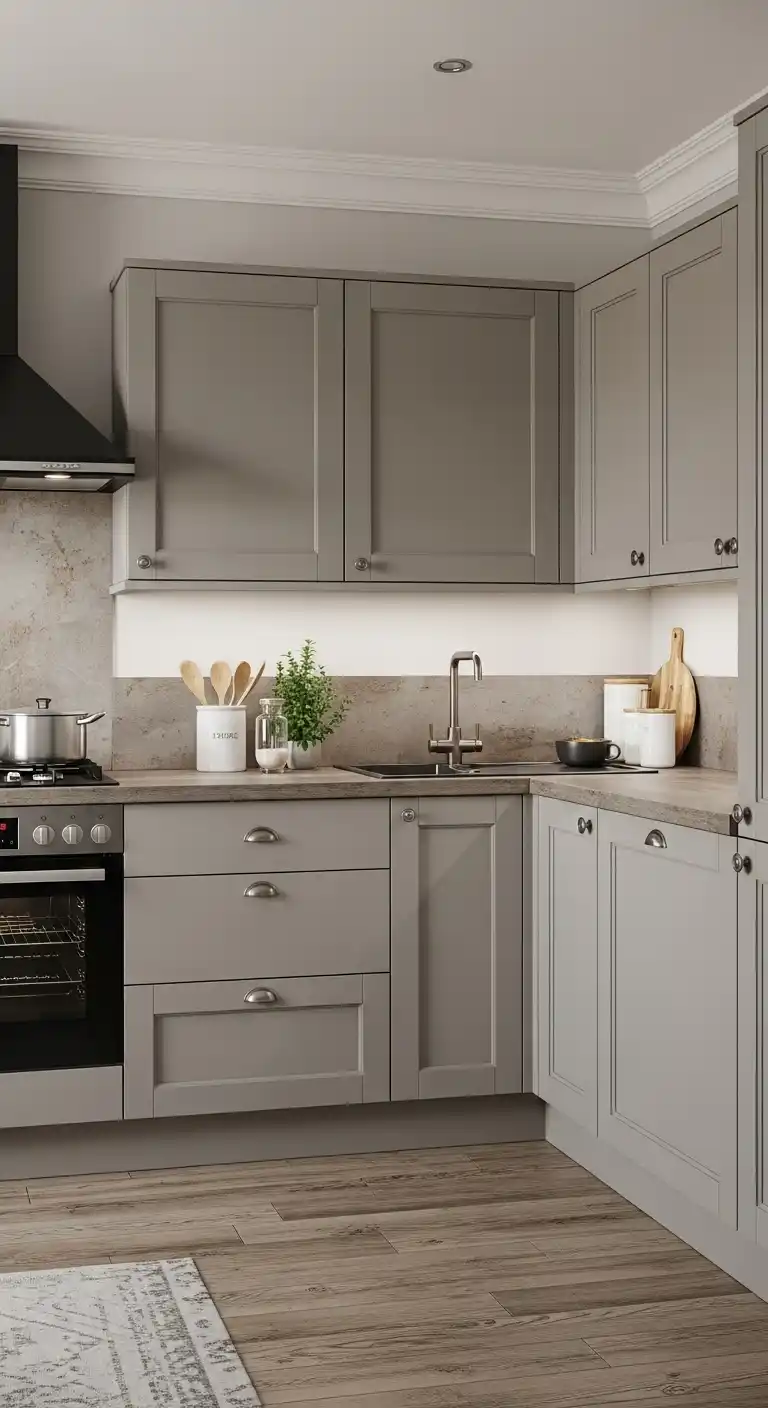 Matte Finish L Shape Cabinets