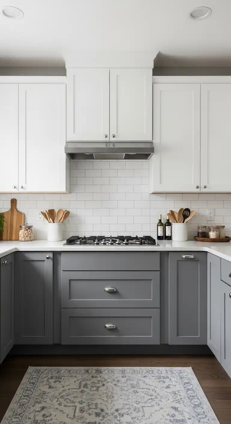 Two-Tone Gray and White Cabinet Layouts