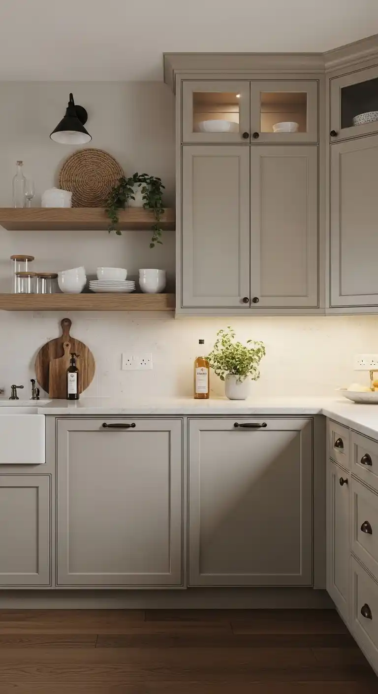Warm Greige Cabinets for Cozy Kitchens