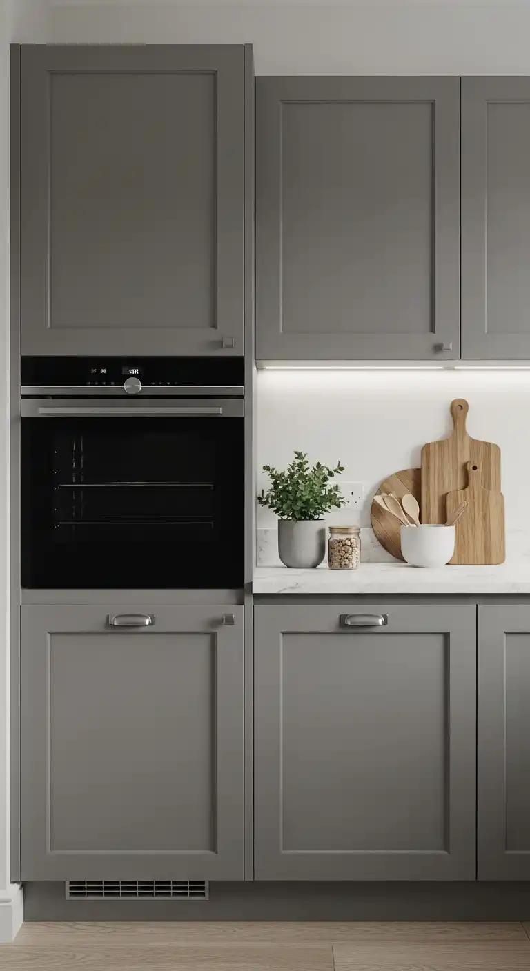 Matte Gray Cabinets for a Modern Feel