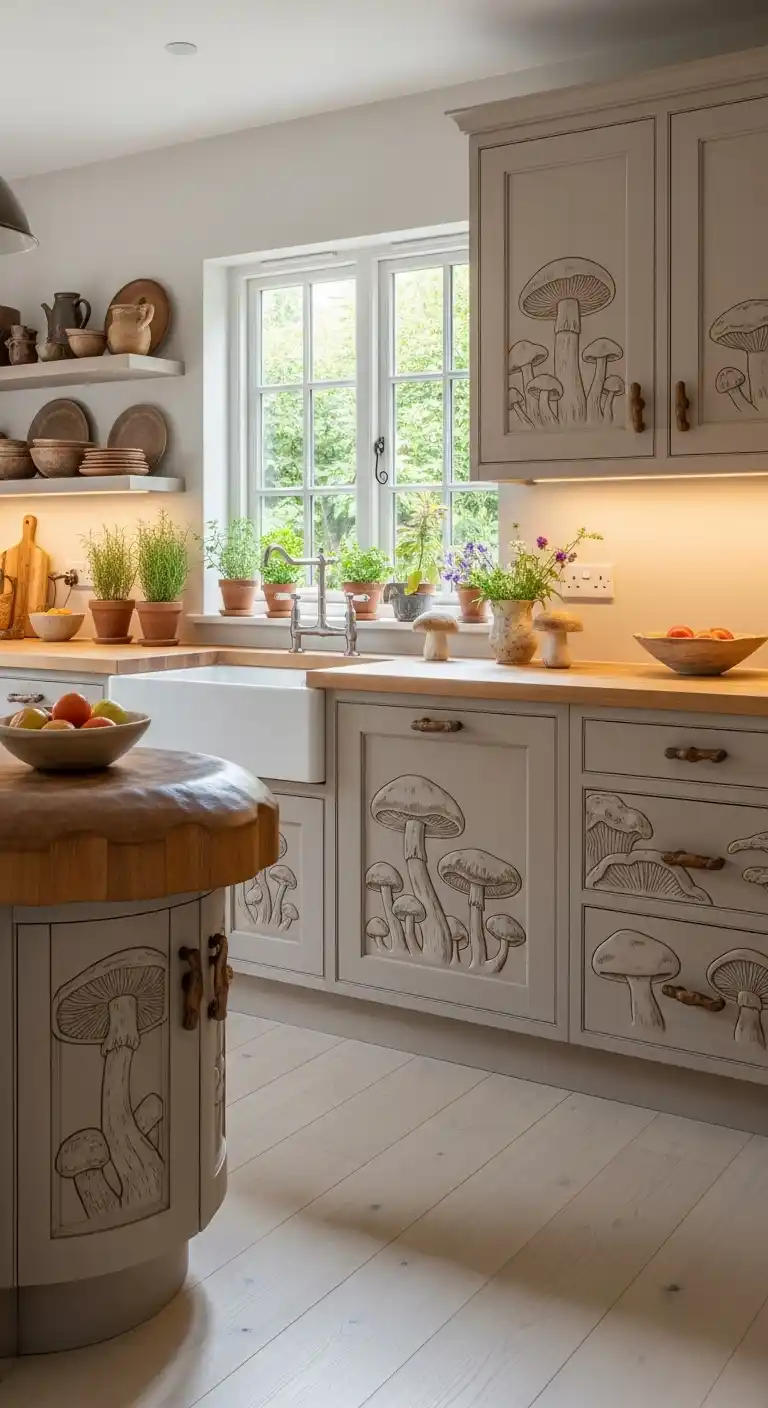 Mushroom Kitchen Cabinet Neutral Colors