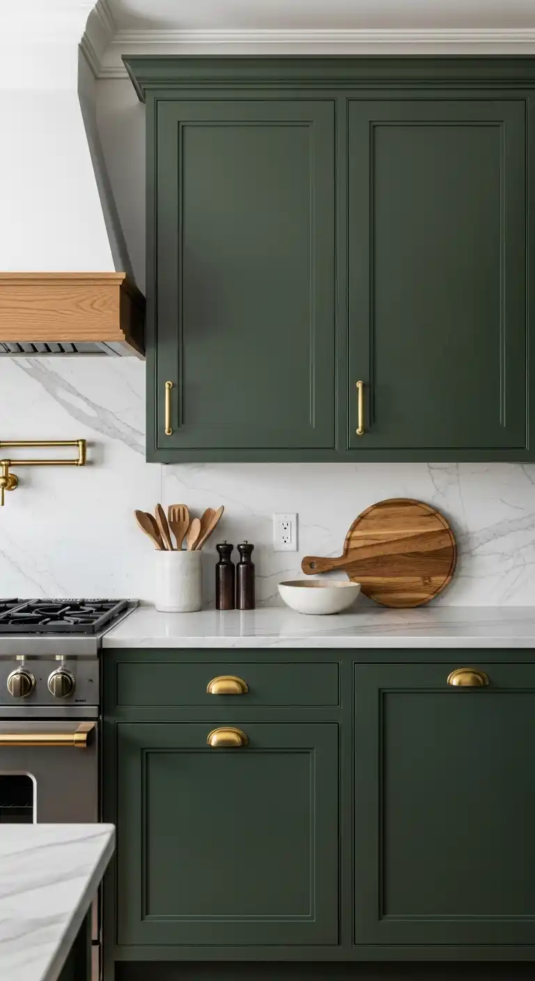 Forest Green Kitchen Cabinet