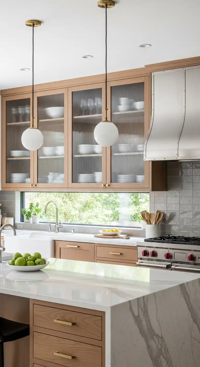 Ribbed Glass Cabinets for Textured Sophistication