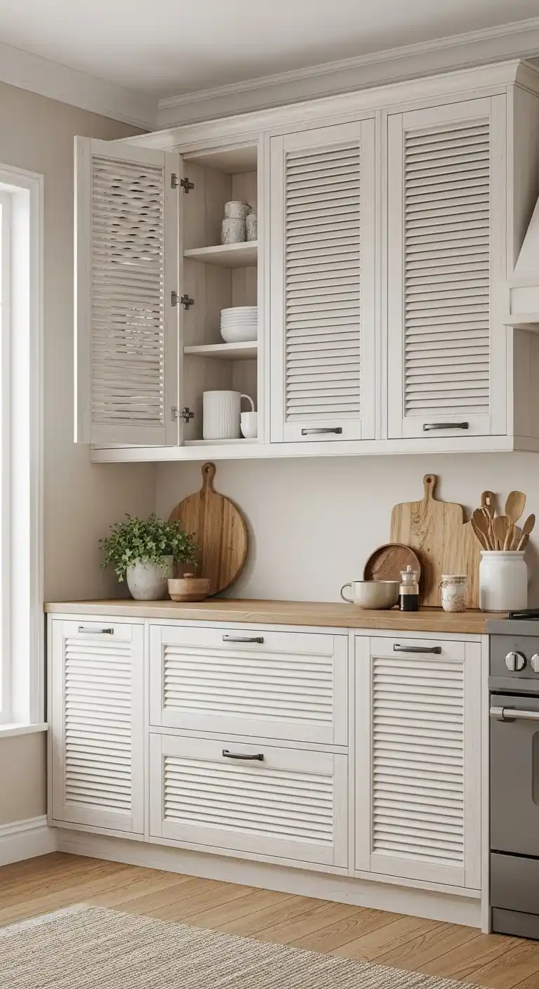 Louvered Kitchen Cabinet Style