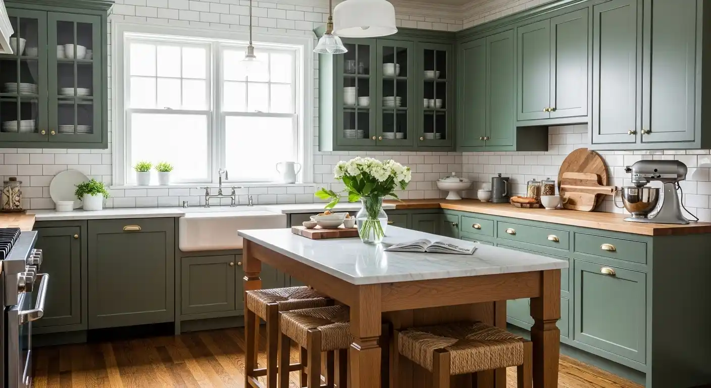 Classic Green Kitchen Cabinets Ideas