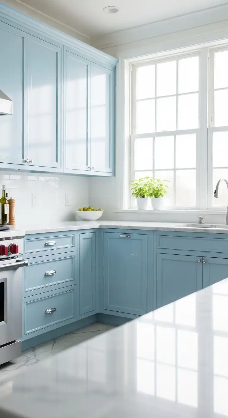 How Blue Kitchen Cabinets Influence Space and Light