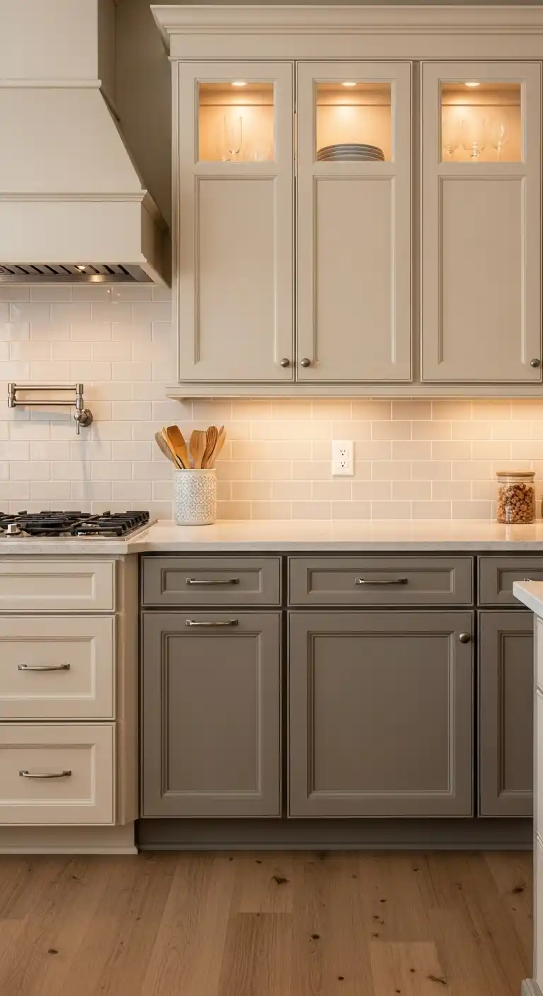 How Lighting And Materials Shape Beige Kitchen Cabinet Choices