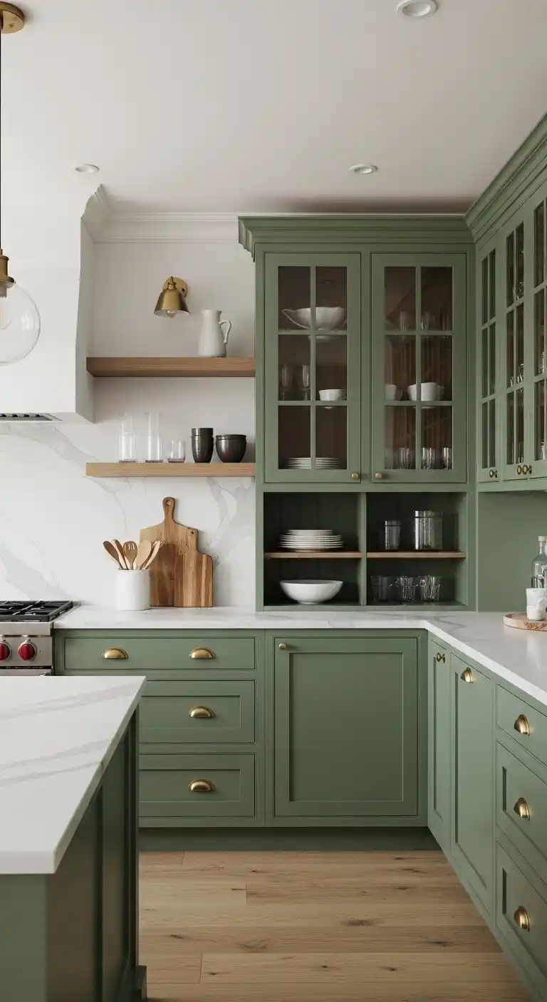 How to Style Your Green Kitchen Cabinet