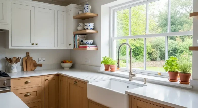 Inspiring Kitchen Cabinet Next To Window Designs