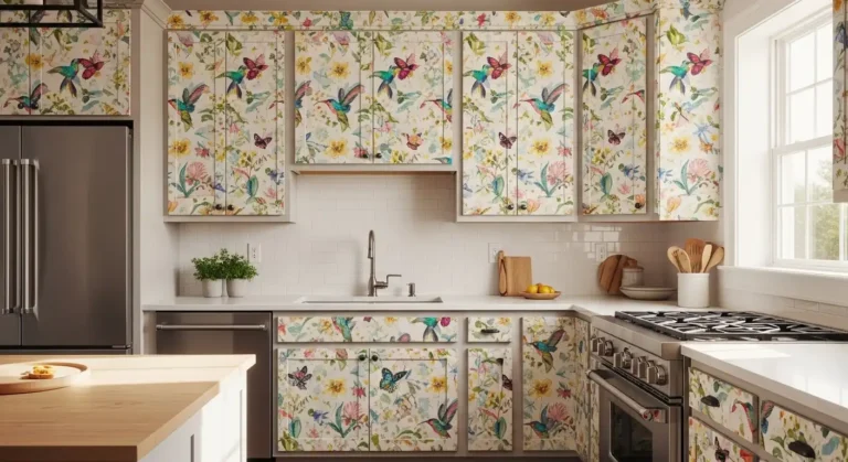 Kitchen Cabinet Wallpaper Ideas: 23 Bold and Beautiful Designs