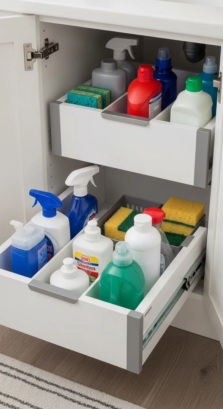 Sliding Drawers with Adjustable Height