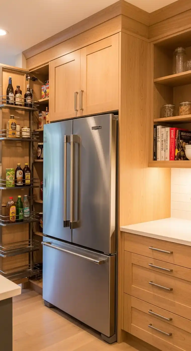 Built-In Cabinetry Around the Fridge