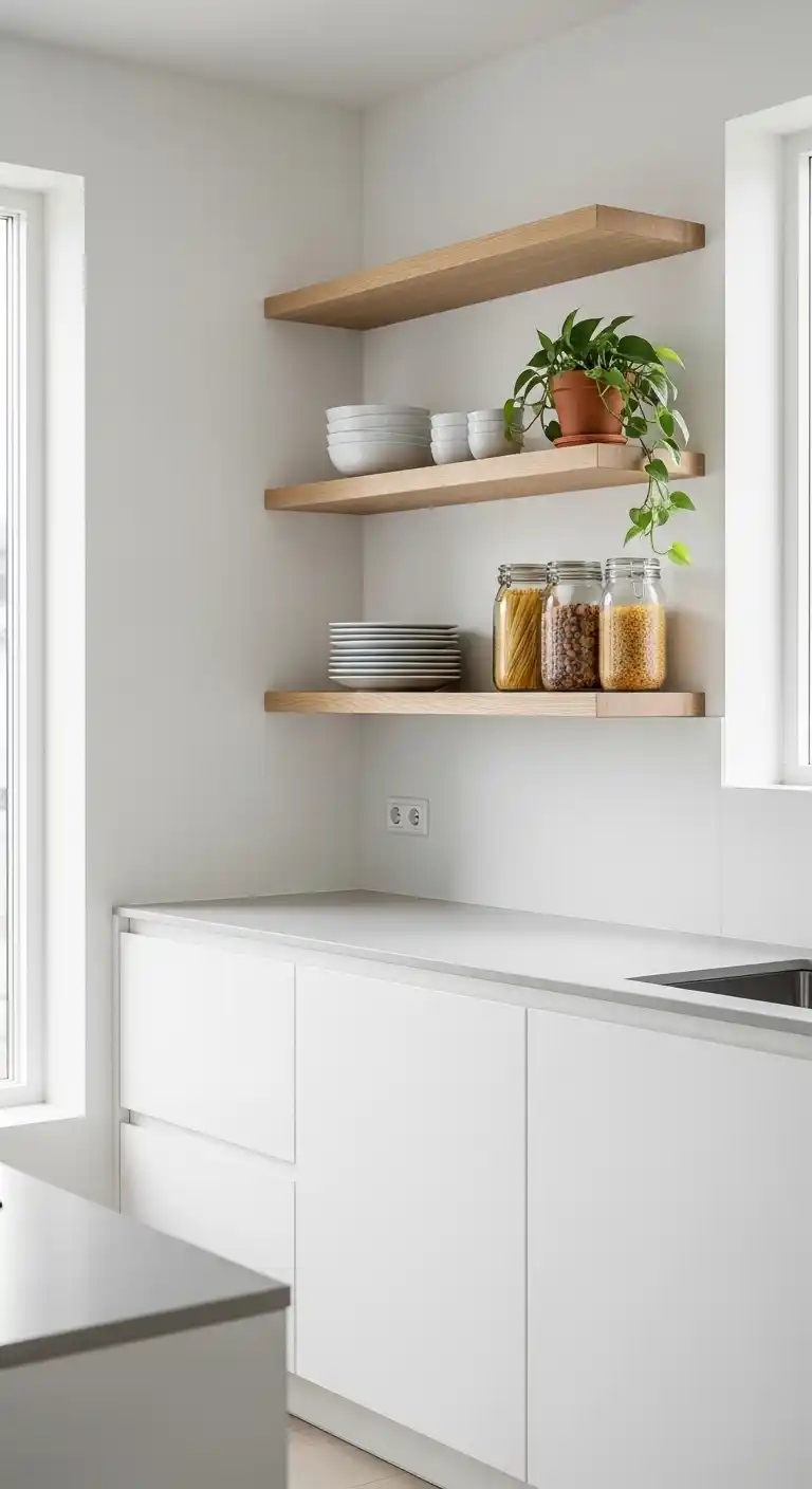 Minimalist Open Shelves for a Clean Look