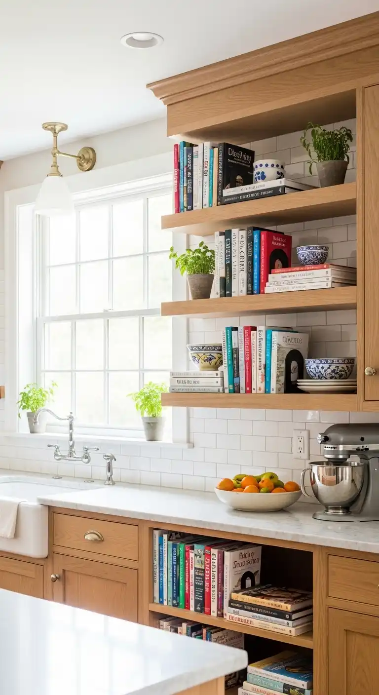 Open Shelves for Cookbooks