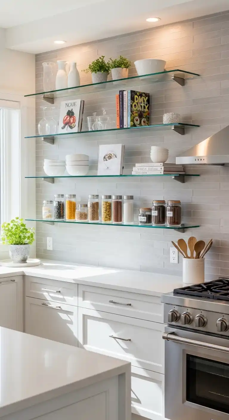 Incorporate Open Glass Shelves