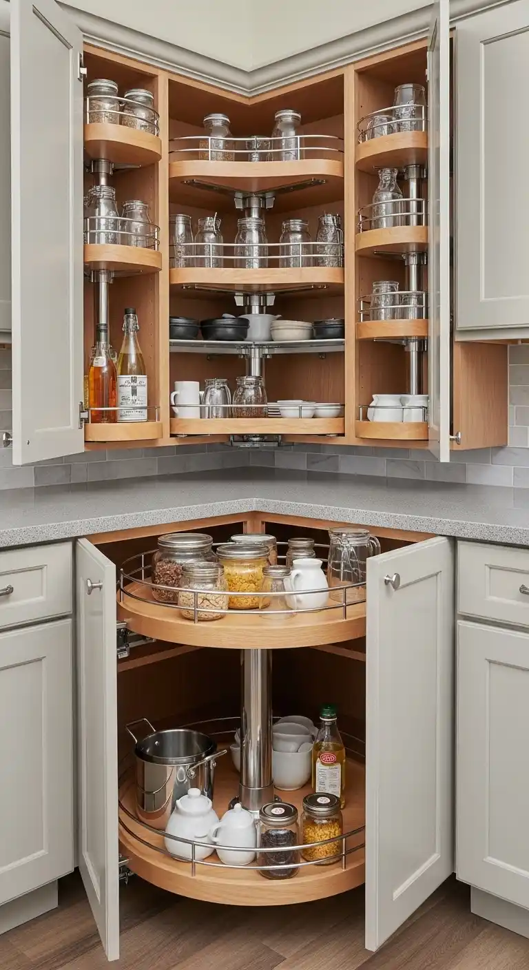 Install Lazy Susans in Corner Cabinets