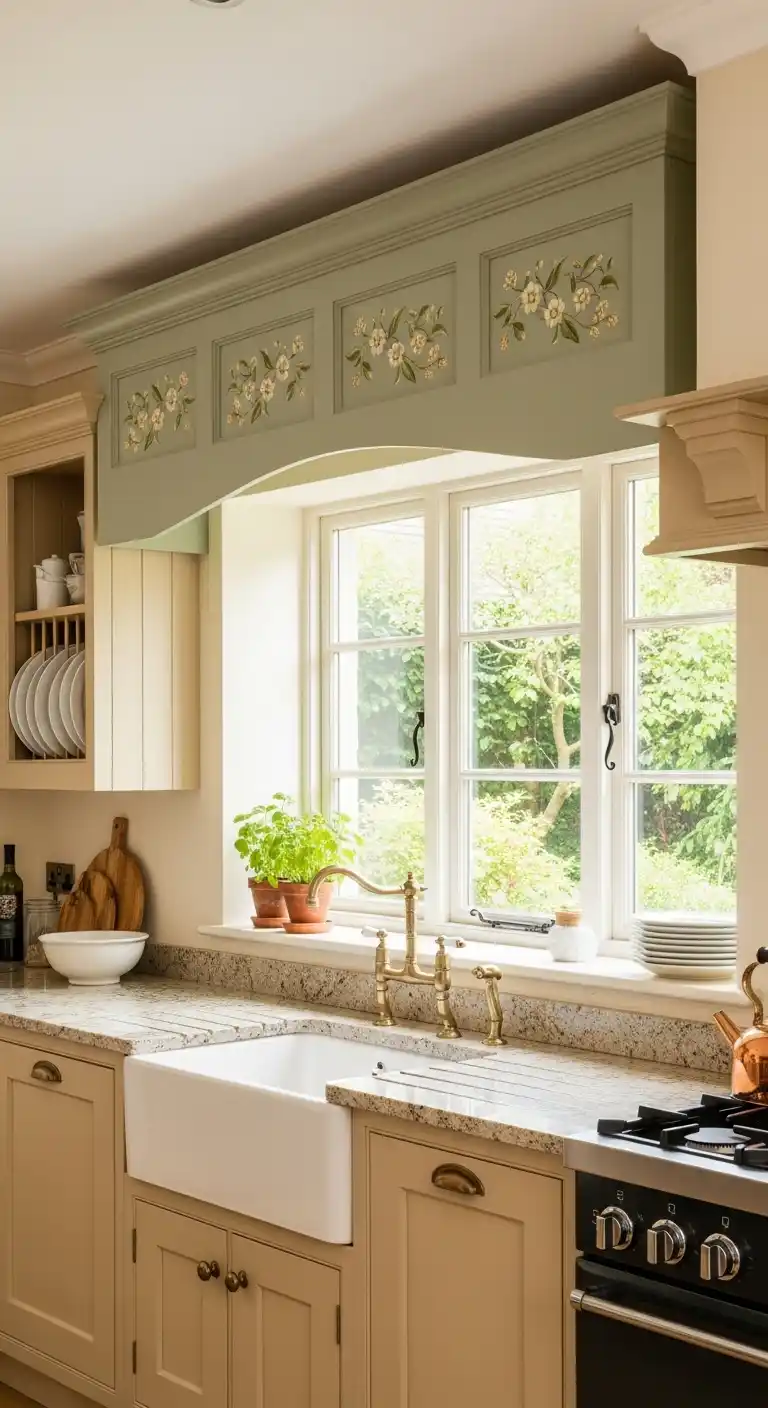Painted Accent Kitchen Cabinet Valance