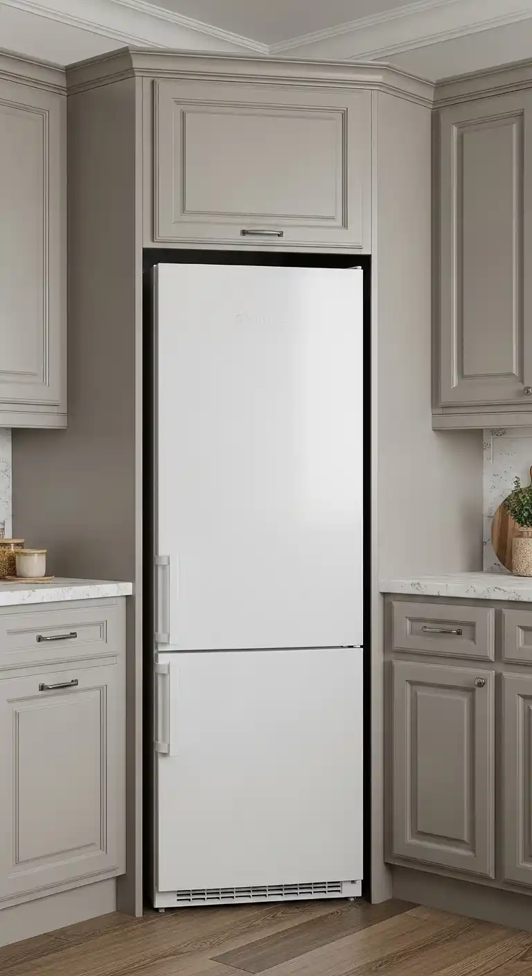 Fridge in a Corner Cabinet Setup