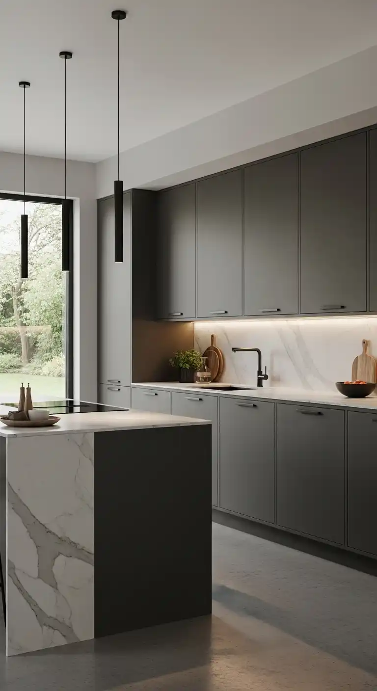 Handle Less Cabinet Refacing for Seamless Design