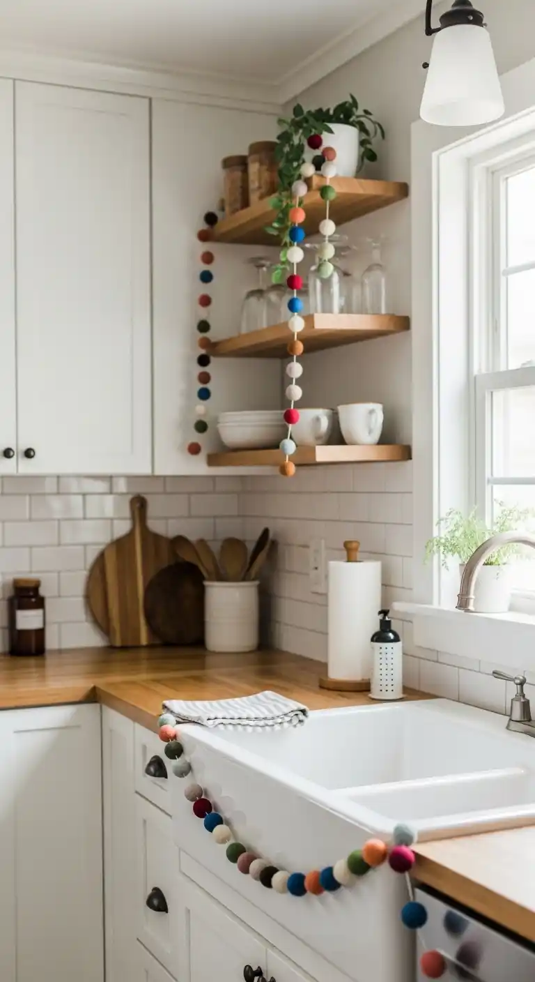 Felt Ball Garland for a Cozy Look
