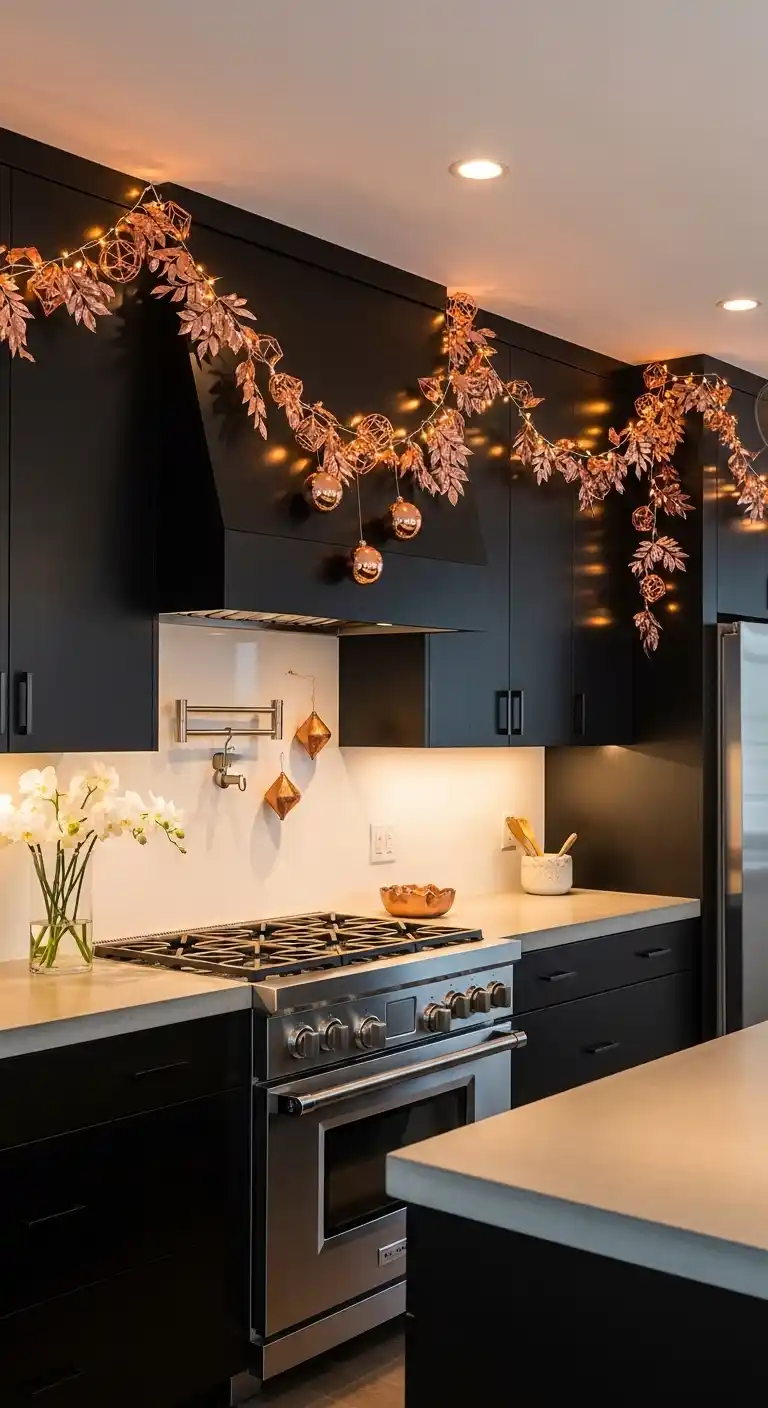 Copper Garland for a Sleek and Modern Look