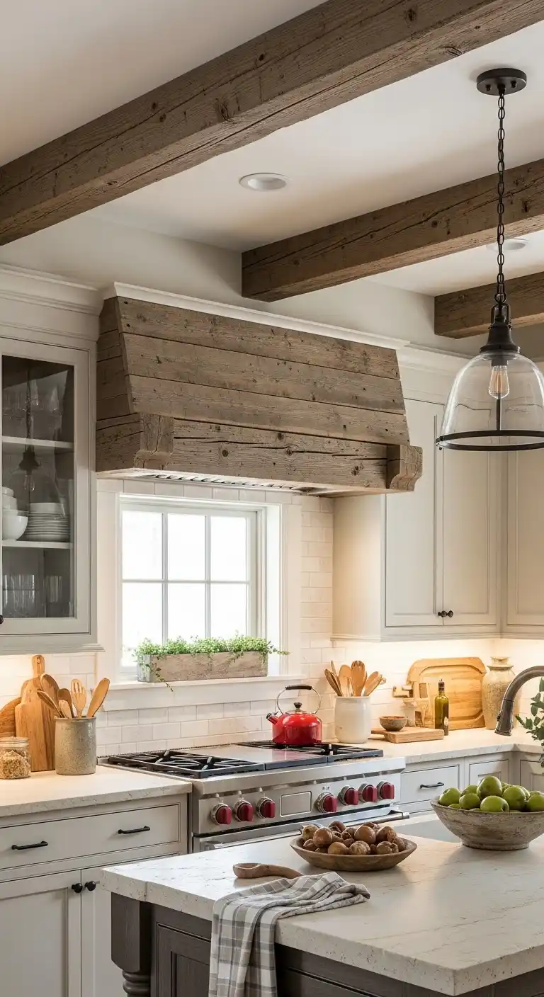 Rustic Wood Beam Kitchen Cabinet Valance