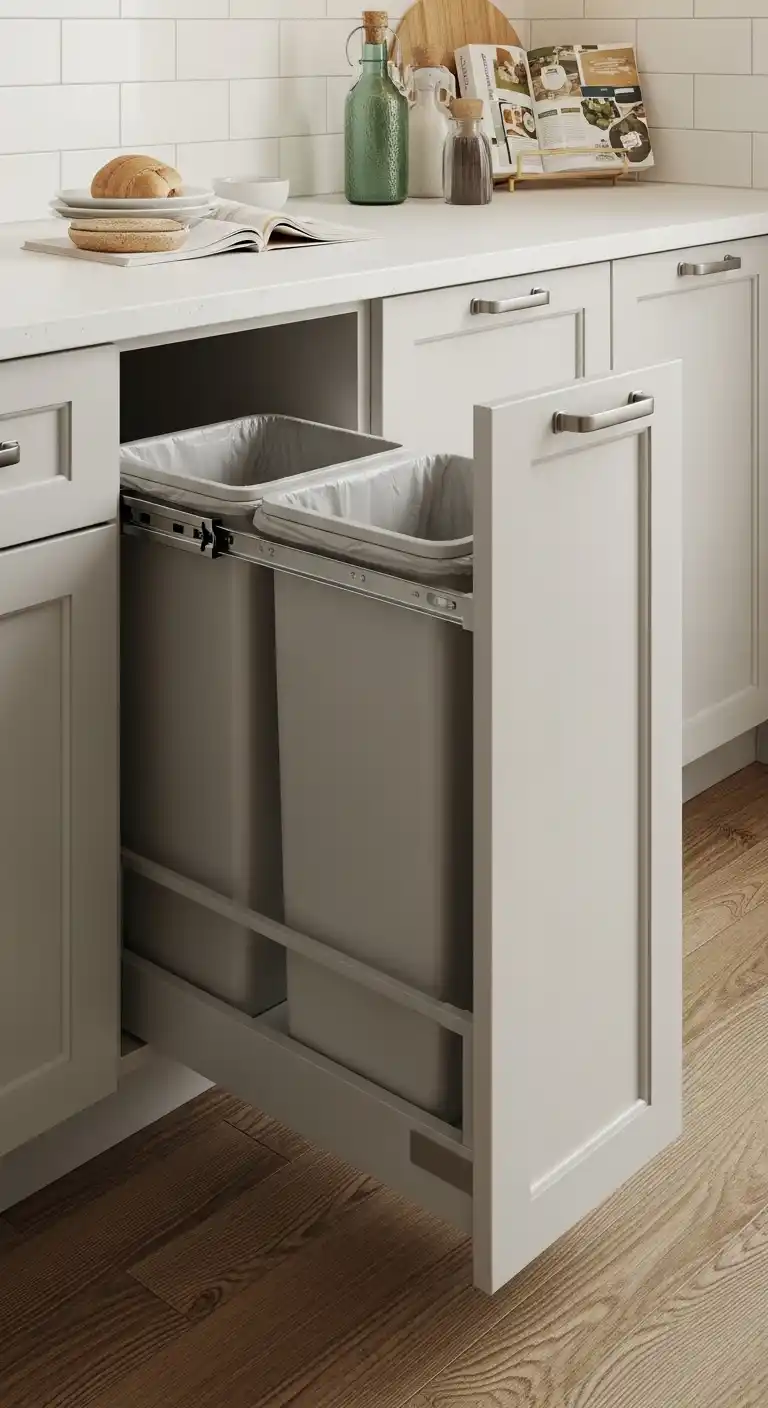 Incorporate Pull-Out Trash and Recycling Bins