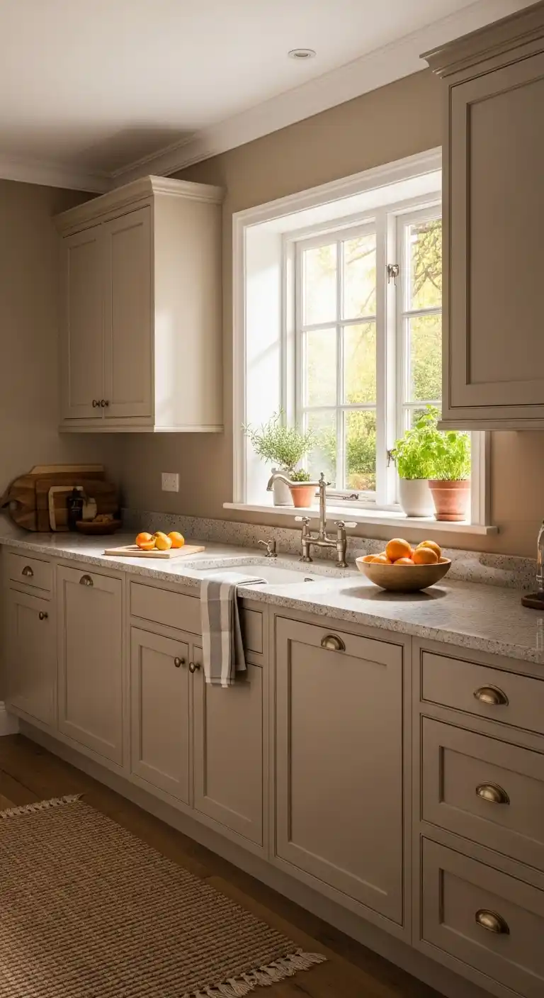 Neutral Beige Cabinet Refacing for Warm Balance