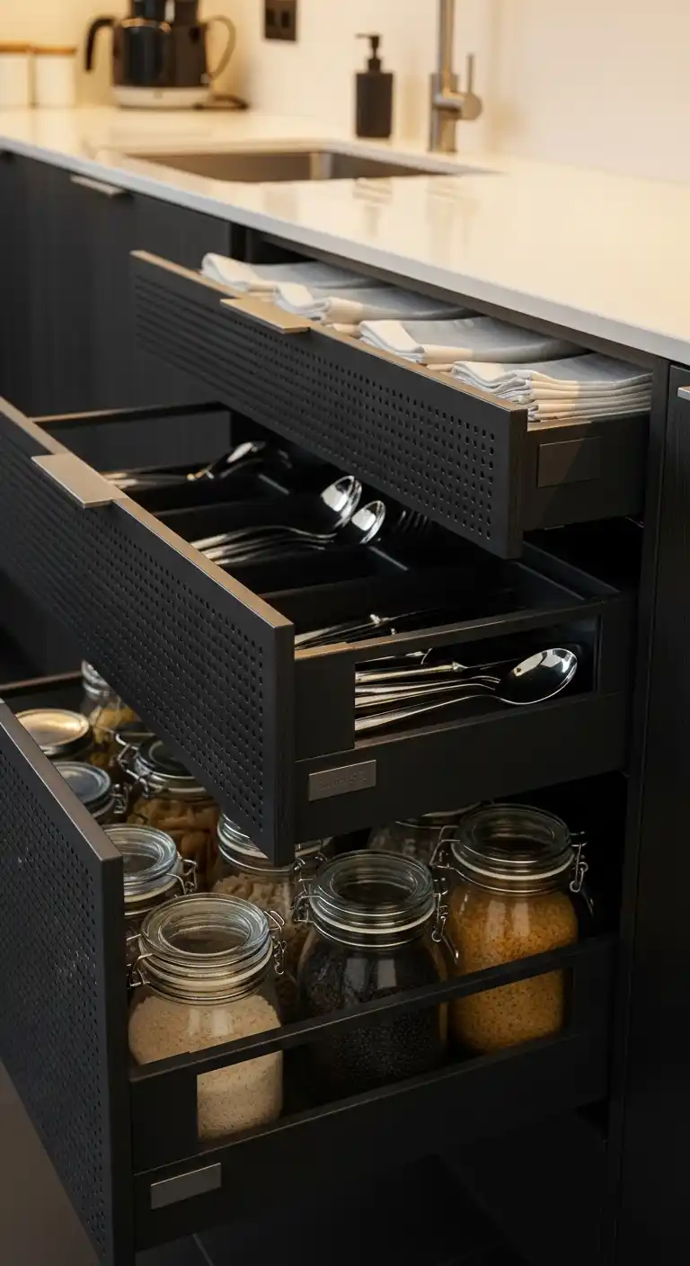 Perforated Metal Drawer Fronts