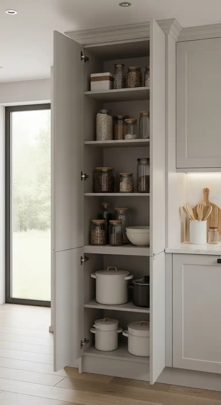Tall Cabinet With Hidden Shelves