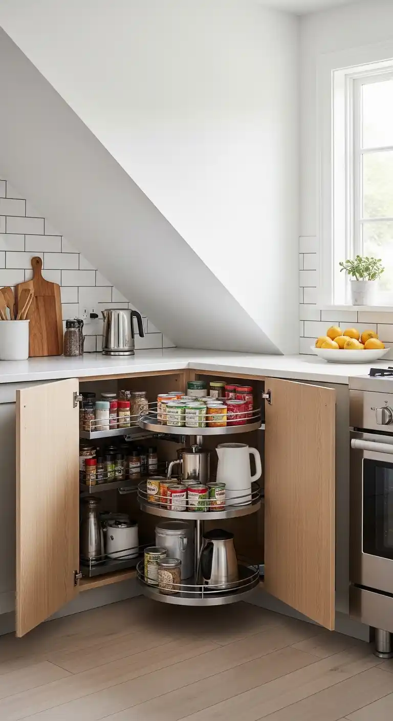 Corner Storage Cabinets With Lazy Susans