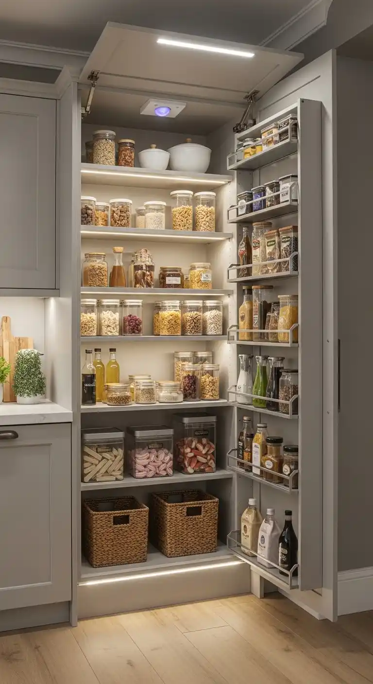 Under-Stairs Pantry With Lighting
