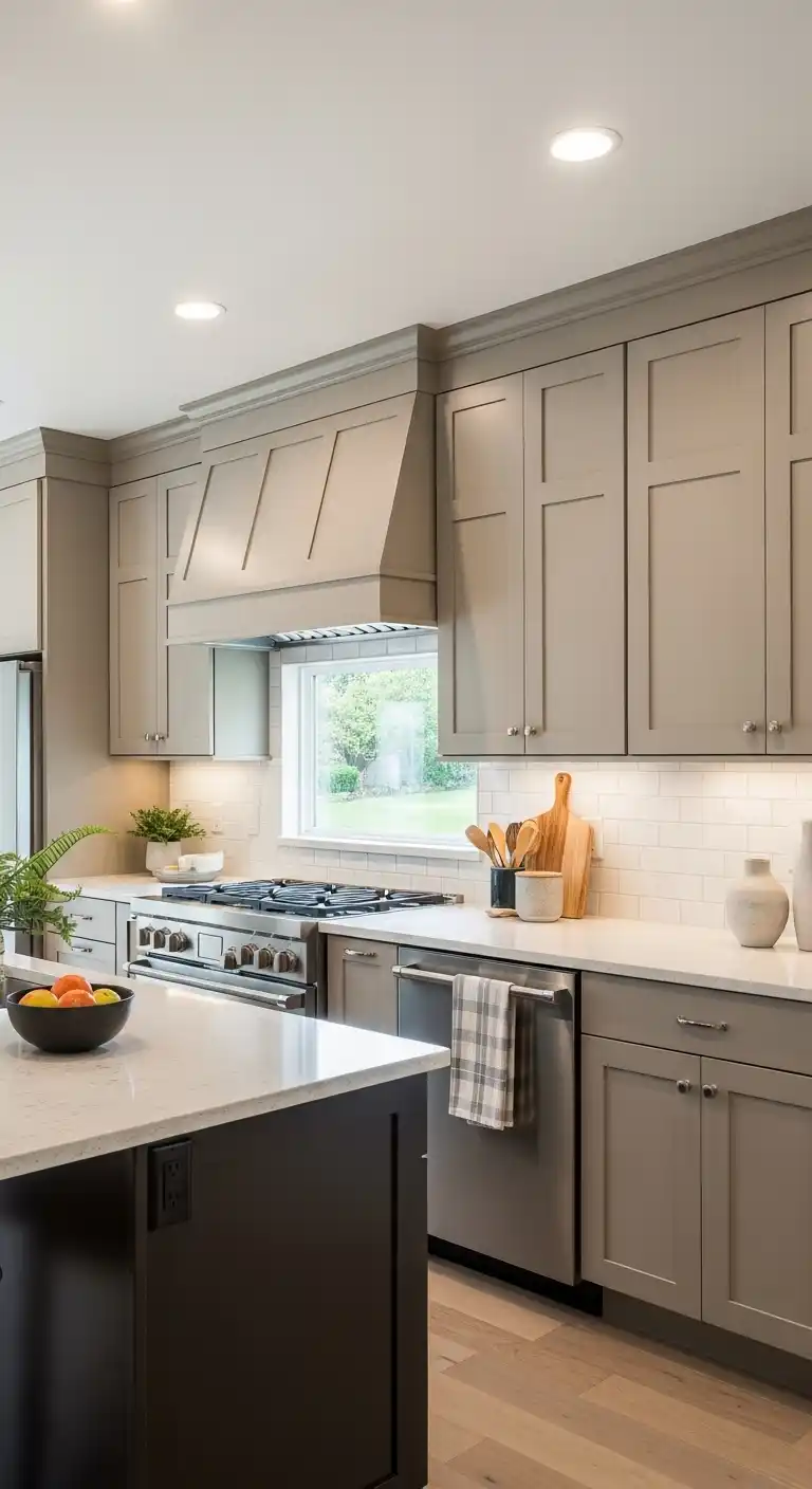 Warm Taupe Cabinet Refacing for Versatility