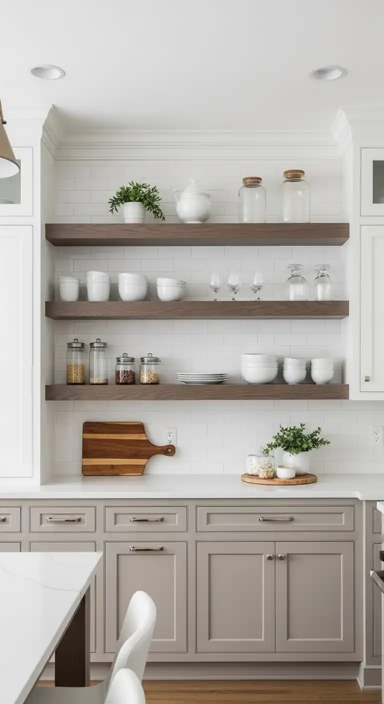 Open Shelves in a Transitional Kitchen