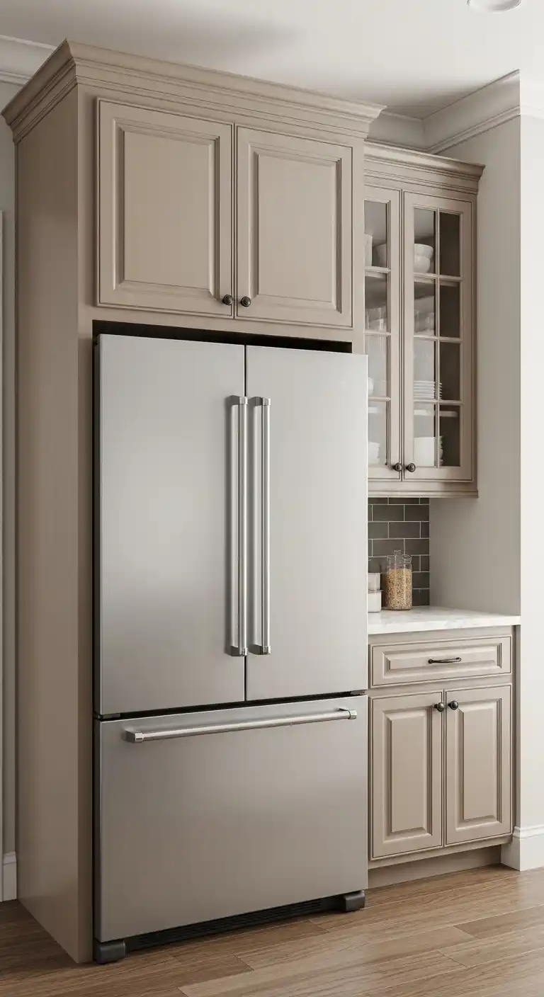 Fridge with Upper Cabinet Storage