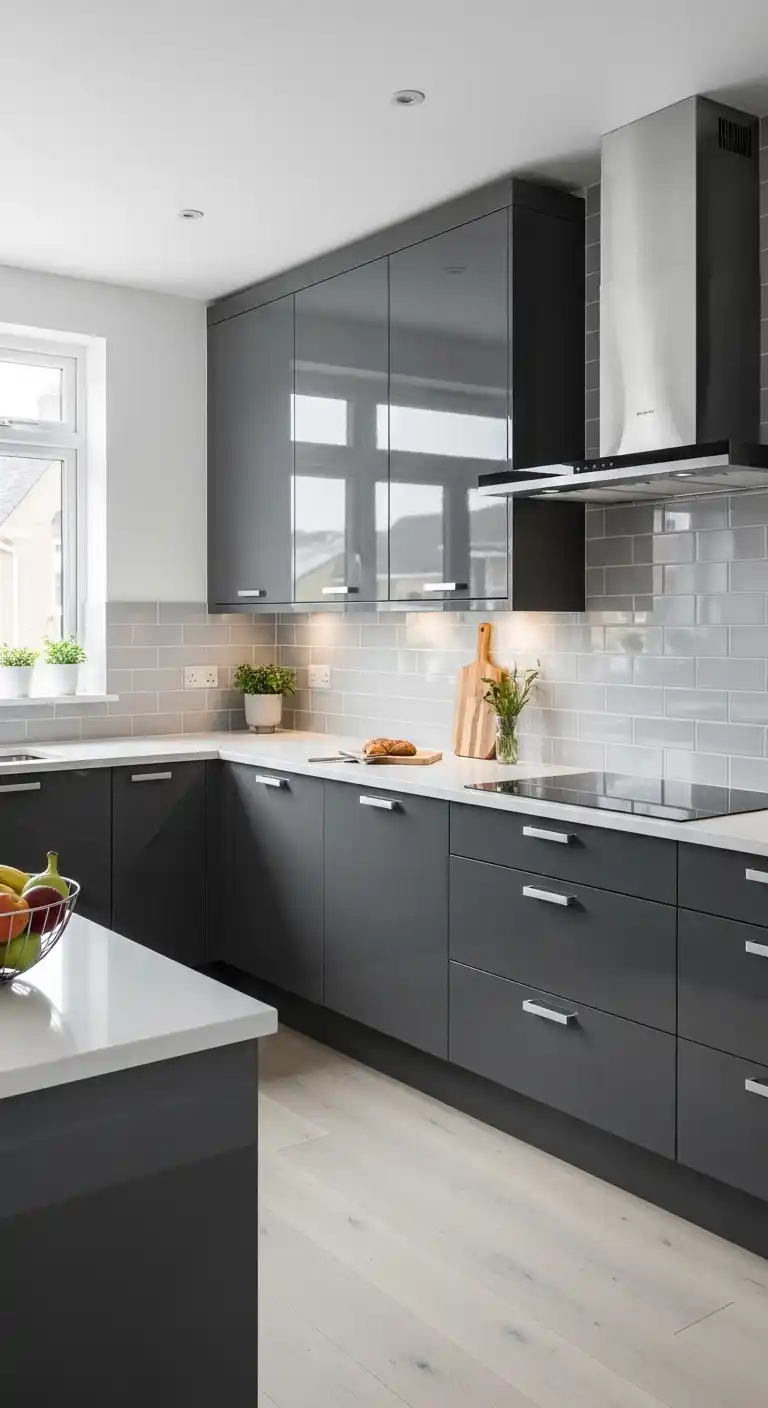 High Gloss Cabinet Refacing for Contemporary Impact