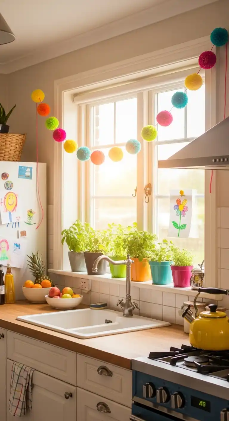 Colorful Pom-Pom Garland