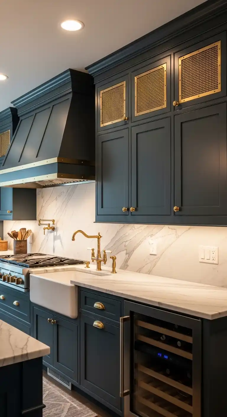 Brass-Finished Grills for Elegant Cabinetry