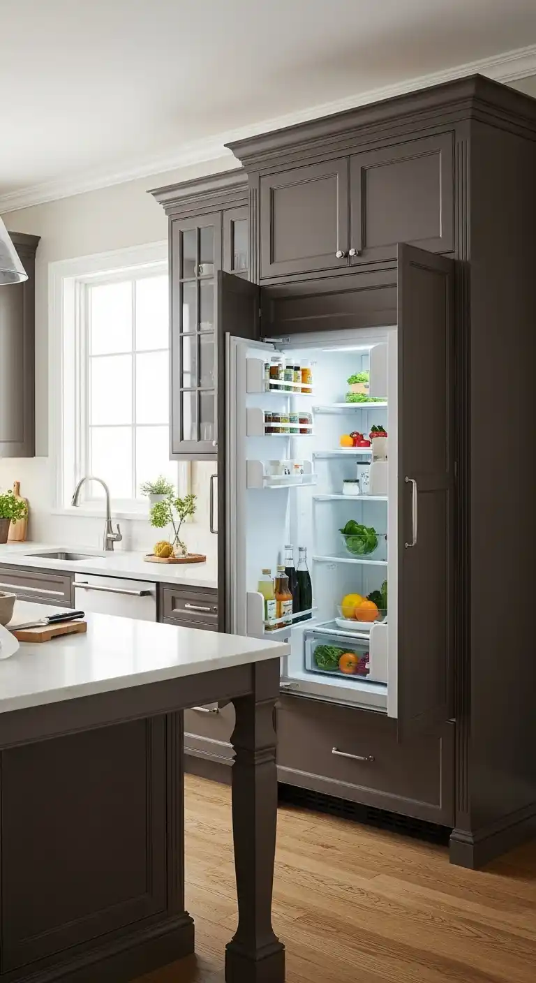 Fridge Integrated into a Kitchen Island