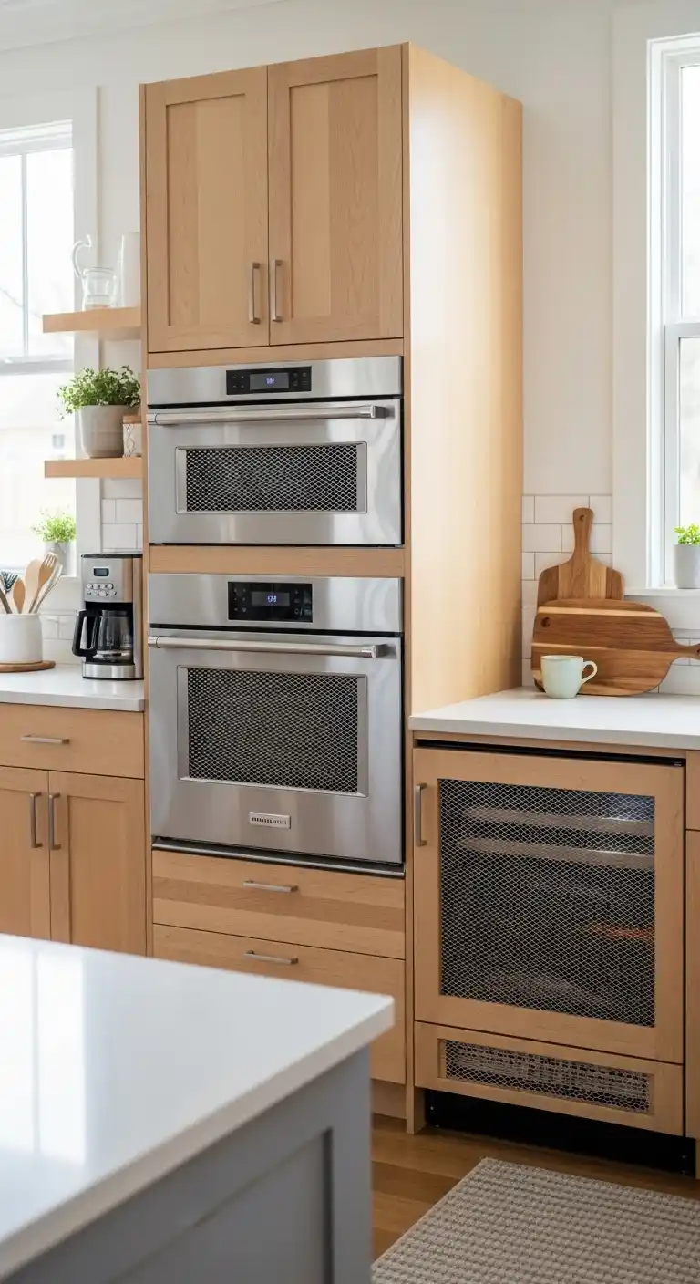 Integrated Mesh Vent Panels for Appliance Cabinets
