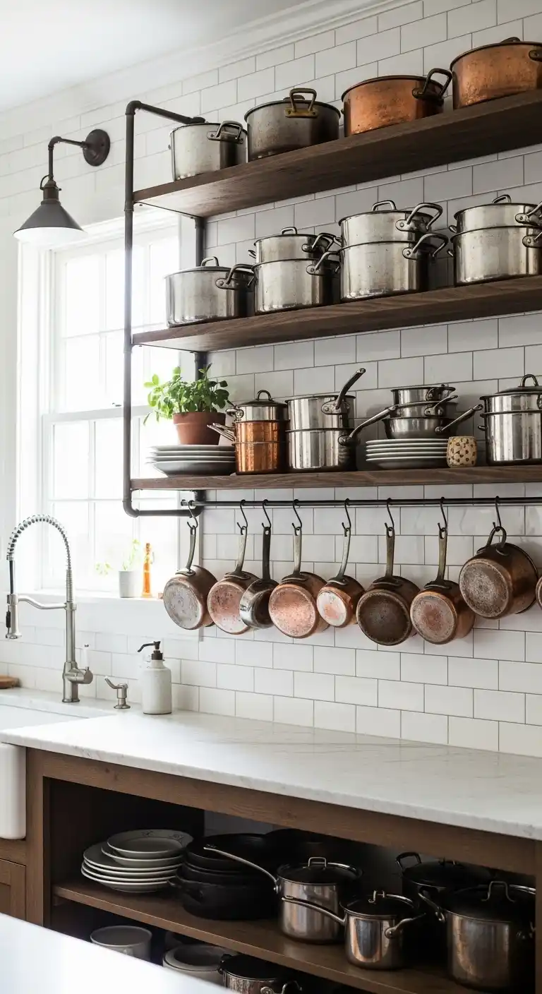 Open Shelves for Pots and Pans