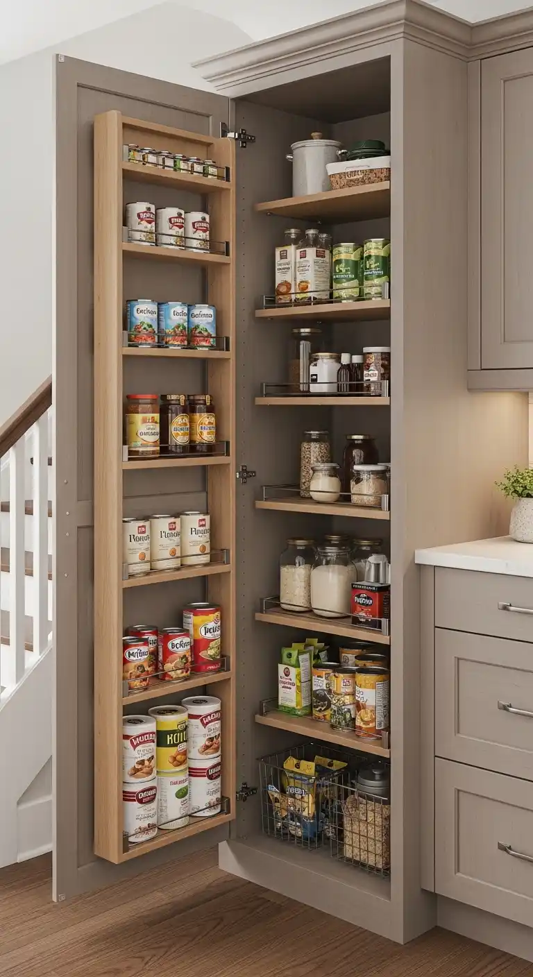 Under-Stairs Pantry With Adjustable Shelving