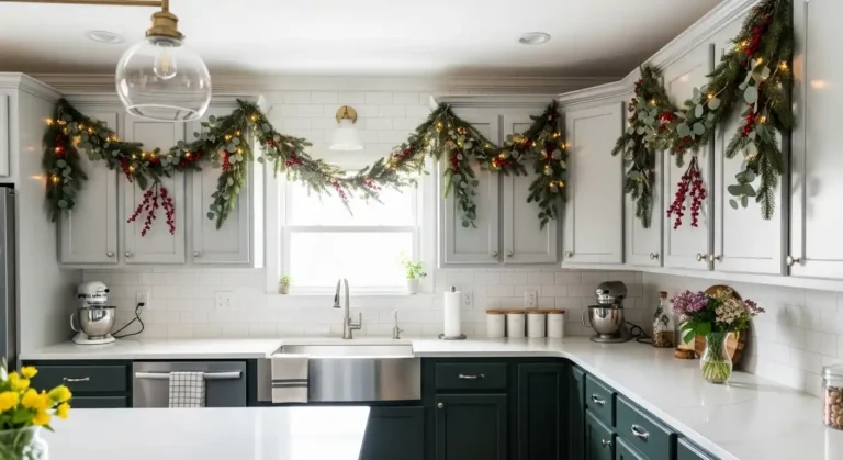 Kitchen Cabinet Garland Ideas