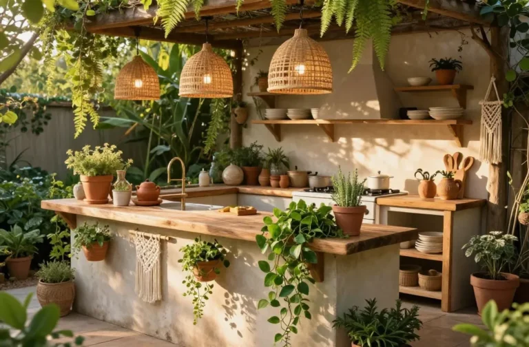 6 Boho Outdoor Kitchen Ideas That Feel Like a Magical Garden Retreat